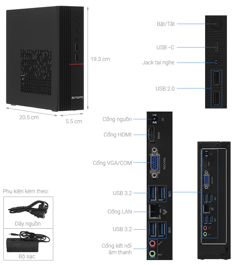 MiniPC SingPC i12450H682-W i5 12450H/8GB/256GB/Win11Pro