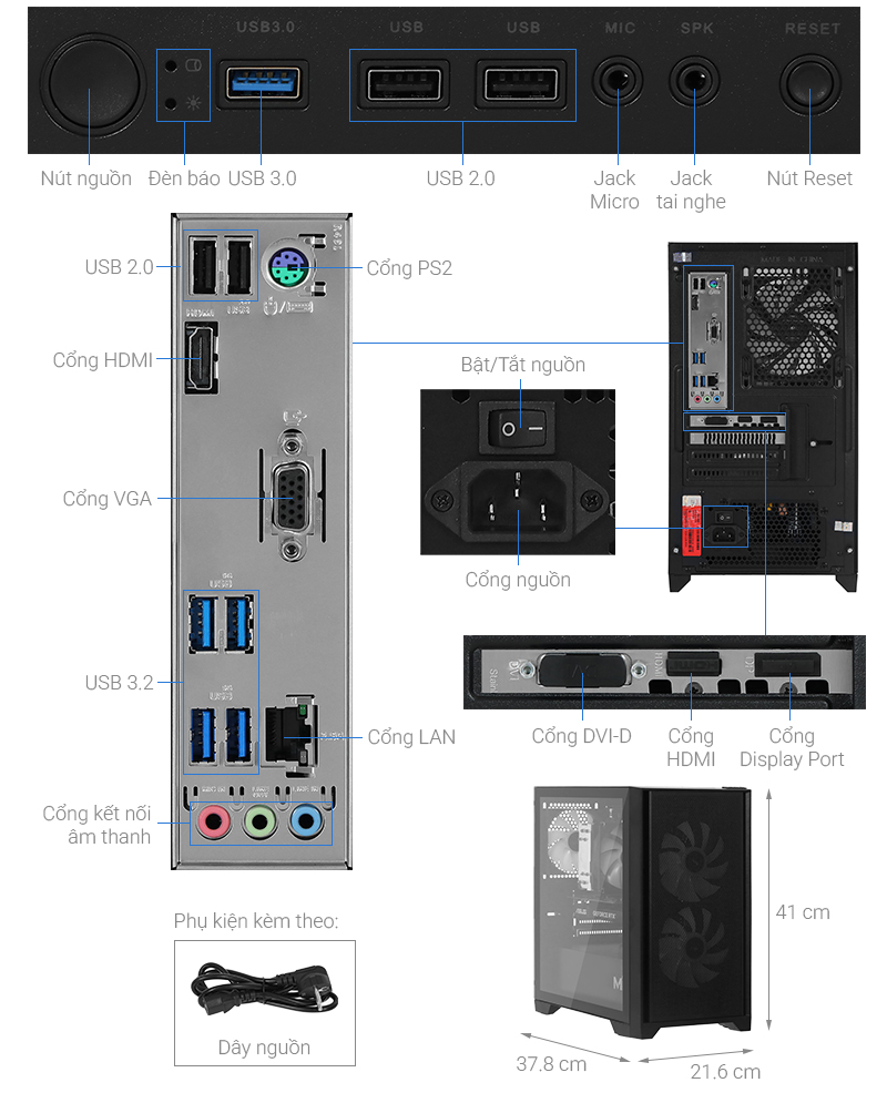 ROSA Rezo I110 Core i3 12100F/8GB/SSD 256GB/RTX3050 6GB/Win11 Pro