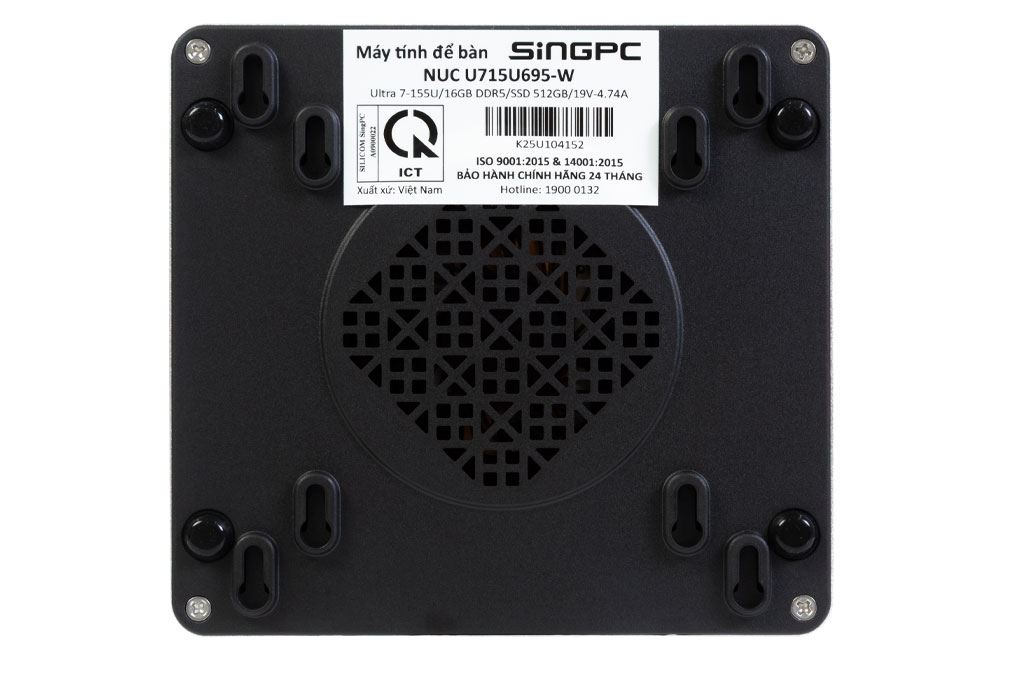 MiniPC SingPC NUC U715U695-W Ultra 7 155U/16GB/512GB/Win11Pro Màu Đen
