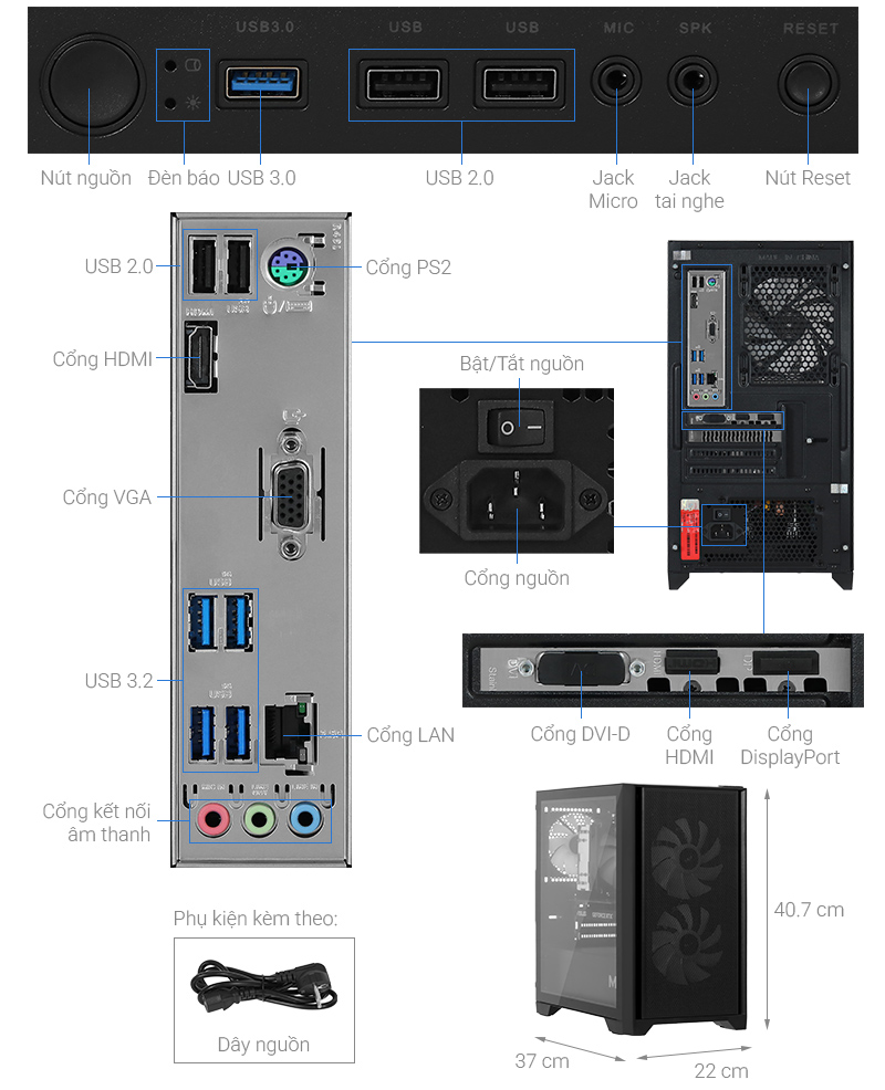 ROSA Rezo I131 Core i7 12700F/16GB/500GB/RTX 3050 6GB/Win11Pro