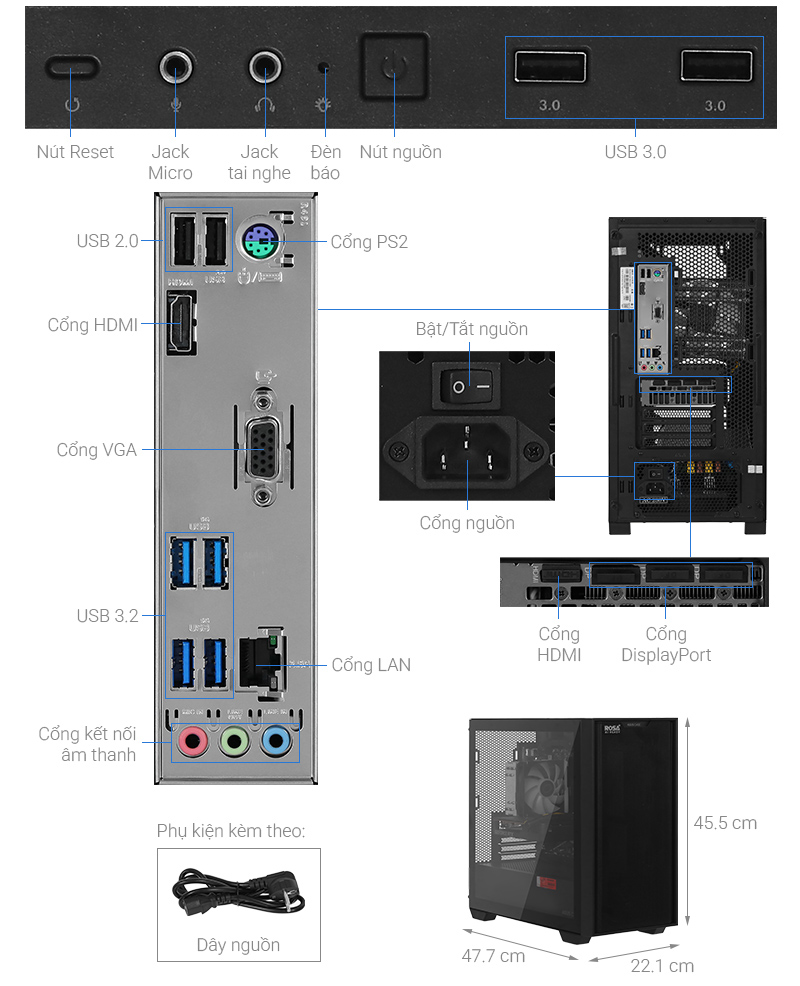 ROSA x ASUS Rezo I120 Core i5 12400F/16GB/500GB/RTX 5050 8GB/Win11Pro