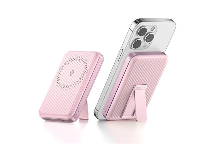 Pin sạc dự phòng 10000mAh không dây Magnetic Type C PD 20W Innostyle PowerMag Switch 2in1 IA20PD Màu Hồng