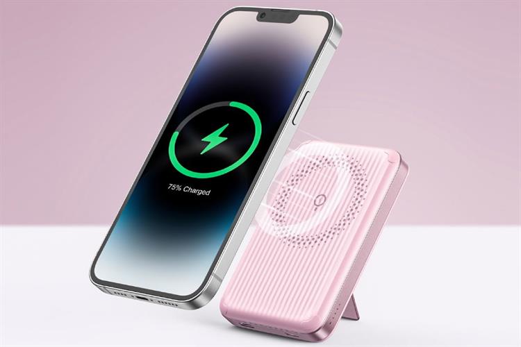 Pin sạc dự phòng 10000mAh không dây Magnetic Type C PD 20W Innostyle PowerMag Switch 2in1 IA20PD Màu Hồng