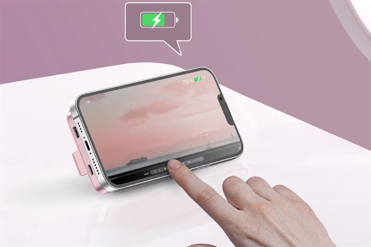 Pin sạc dự phòng 10000mAh không dây Magnetic Type C PD 20W Innostyle PowerMag Switch 2in1 IA20PD Màu Hồng