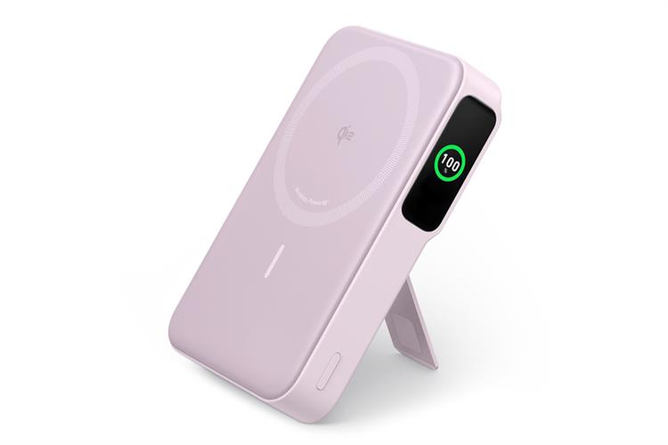 Pin sạc dự phòng Polymer 10000mAh không dây Magnetic Qi2 Type C PD 27W Anker MagGo A1654 Màu Tím