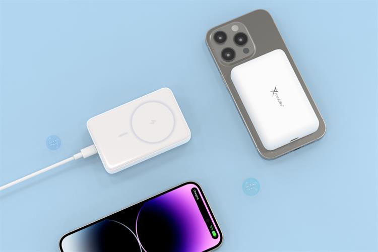 Pin sạc dự phòng Polymer 10000mAh Không dây Magnetic Type C PD 20W Xmobile JP331 Màu Trắng