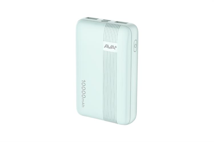 Pin sạc dự phòng Polymer 10000mAh 12W AVA+ DS808A Màu Xanh mint