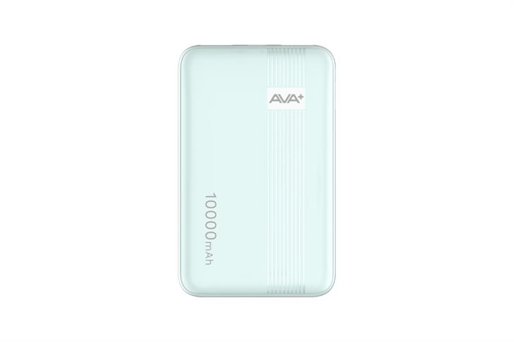 Pin sạc dự phòng Polymer 10000mAh 12W AVA+ DS808A Màu Xanh mint