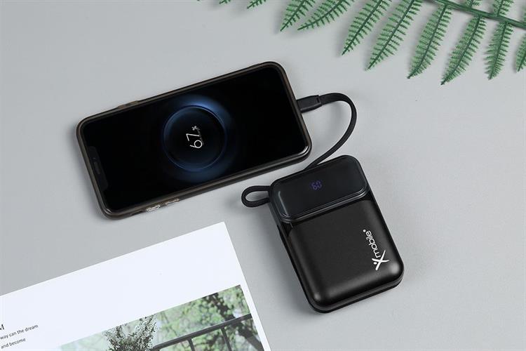 Pin sạc dự phòng Polymer 20000mAh Type C PD QC 3.0 22.5W Xmobile MH811 kèm Cáp Lightning và Type C Màu Đen