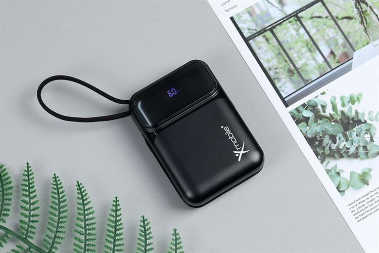 Pin sạc dự phòng Polymer 20000mAh Type C PD QC 3.0 22.5W Xmobile MH811 kèm Cáp Lightning và Type C Màu Đen
