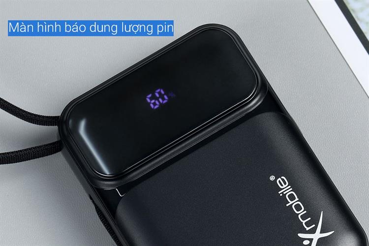 Pin sạc dự phòng Polymer 20000mAh Type C PD QC 3.0 22.5W Xmobile MH811 kèm Cáp Lightning và Type C Màu Đen