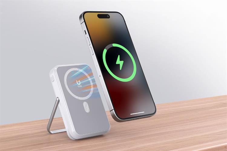 Pin sạc dự phòng Polymer 10000mAh Không dây Magnetic Type C PD QC 3.0 22.5W Xmobile M12-3 Màu Bạc