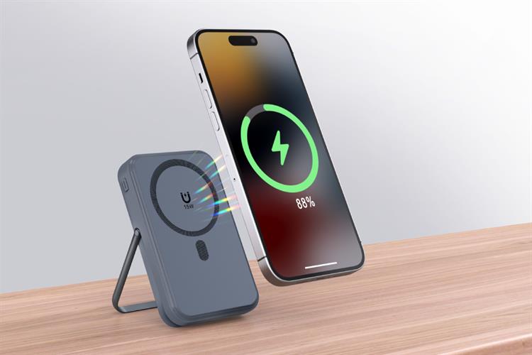 Pin sạc dự phòng Polymer 10000mAh Không dây Magnetic Type C PD QC 3.0 22.5W Xmobile M12-3 Màu Xanh Navy