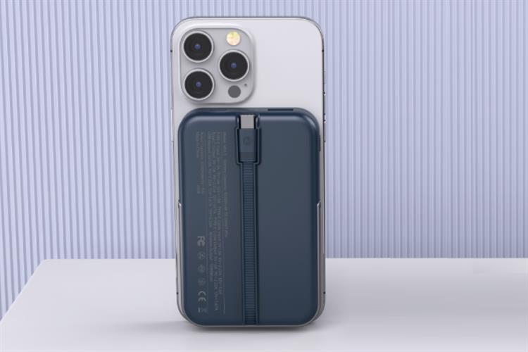 Pin sạc dự phòng Polymer 10000mAh Không dây Magnetic Type C PD QC 3.0 22.5W Xmobile M12-3 Màu Xanh Navy