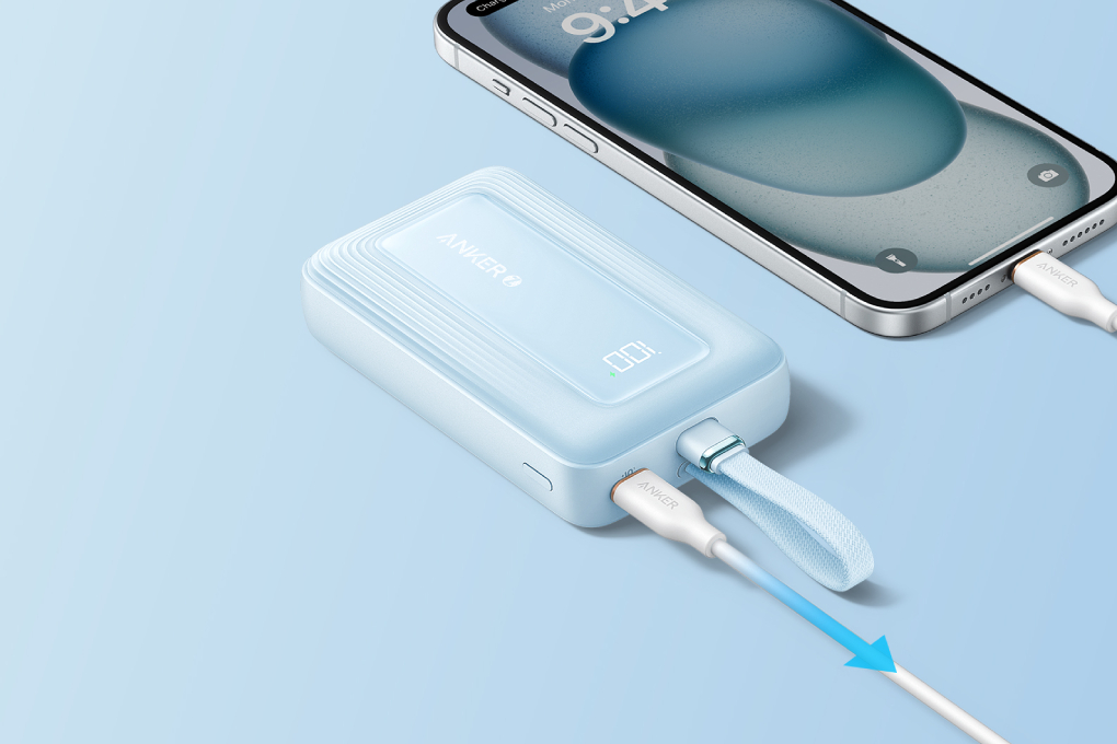 Pin sạc dự phòng Polymer 10000mAh Type C PD QC 3.0 30W Anker Zolo A1688 kèm Cáp Type C Màu Xanh