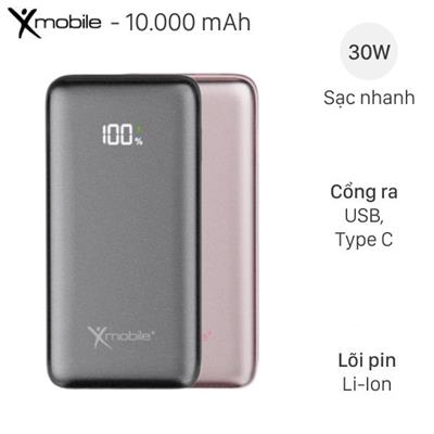 Pin sạc dự phòng 10000mAh Type C PD QC 3.0 30W Xmobile Y75