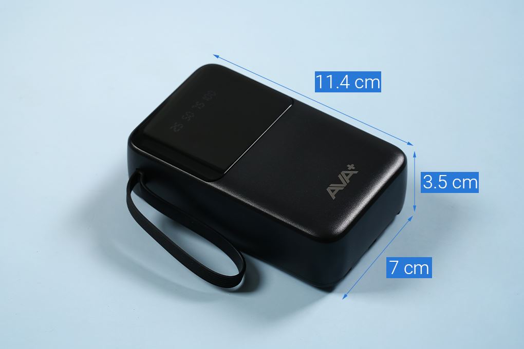 Pin sạc dự phòng Polymer 20000mAh Type C 10.5W AVA+ G-DX258 kèm Cáp Lightning và Cáp Type C Màu Đen