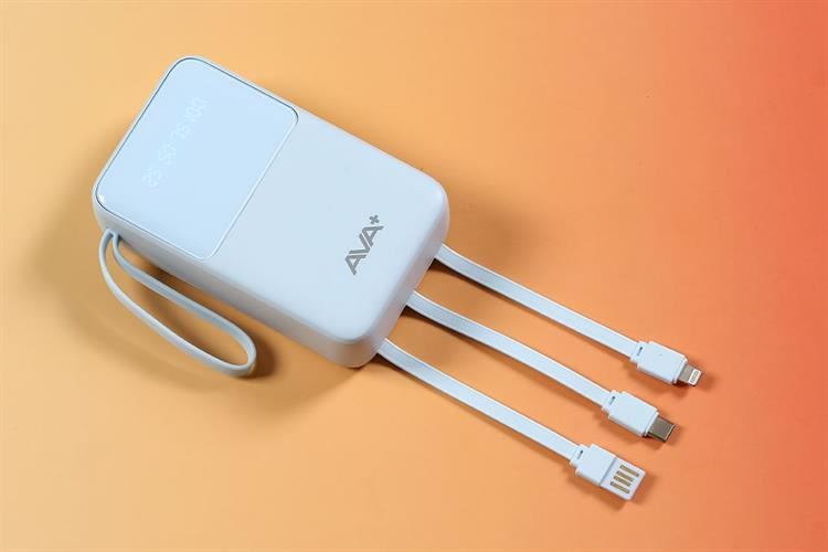 Pin sạc dự phòng Polymer 20000mAh Type C 10.5W AVA+ G-DX258 kèm Cáp Lightning và Cáp Type C Màu Xanh