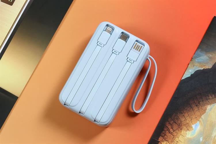 Pin sạc dự phòng Polymer 20000mAh Type C 10.5W AVA+ G-DX258 kèm Cáp Lightning và Cáp Type C Màu Xanh