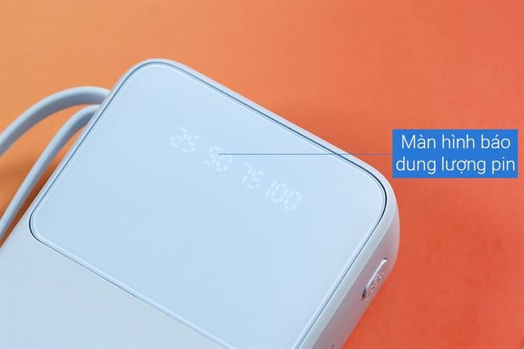 Pin sạc dự phòng Polymer 20000mAh Type C 10.5W AVA+ G-DX258 kèm Cáp Lightning và Cáp Type C Màu Xanh