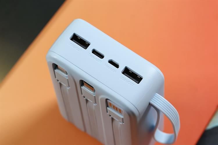 Pin sạc dự phòng Polymer 20000mAh Type C 10.5W AVA+ G-DX258 kèm Cáp Lightning và Cáp Type C Màu Xanh