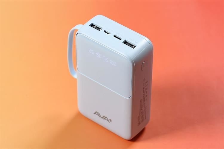 Pin sạc dự phòng Polymer 20000mAh Type C 10.5W AVA+ G-DX258 kèm Cáp Lightning và Cáp Type C Màu Xanh