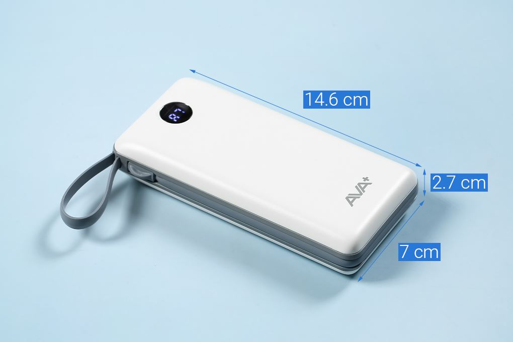 Pin sạc dự phòng Polymer 20000mAh Type C 10.5W AVA+ G-289 kèm Cáp Lightning - Type C - Micro Màu Trắng