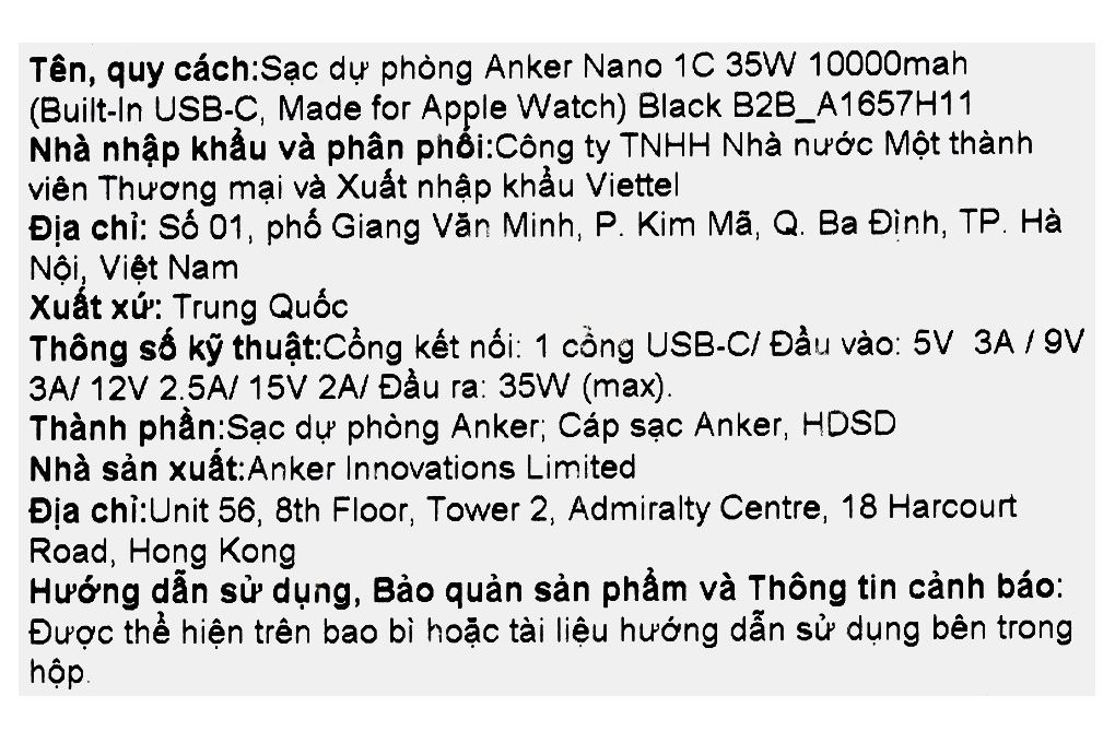 Pin sạc dự phòng 10000mAh Type C PD 30W Anker Nano A1657 kèm Cáp Type C và Sạc Apple Watch - 15