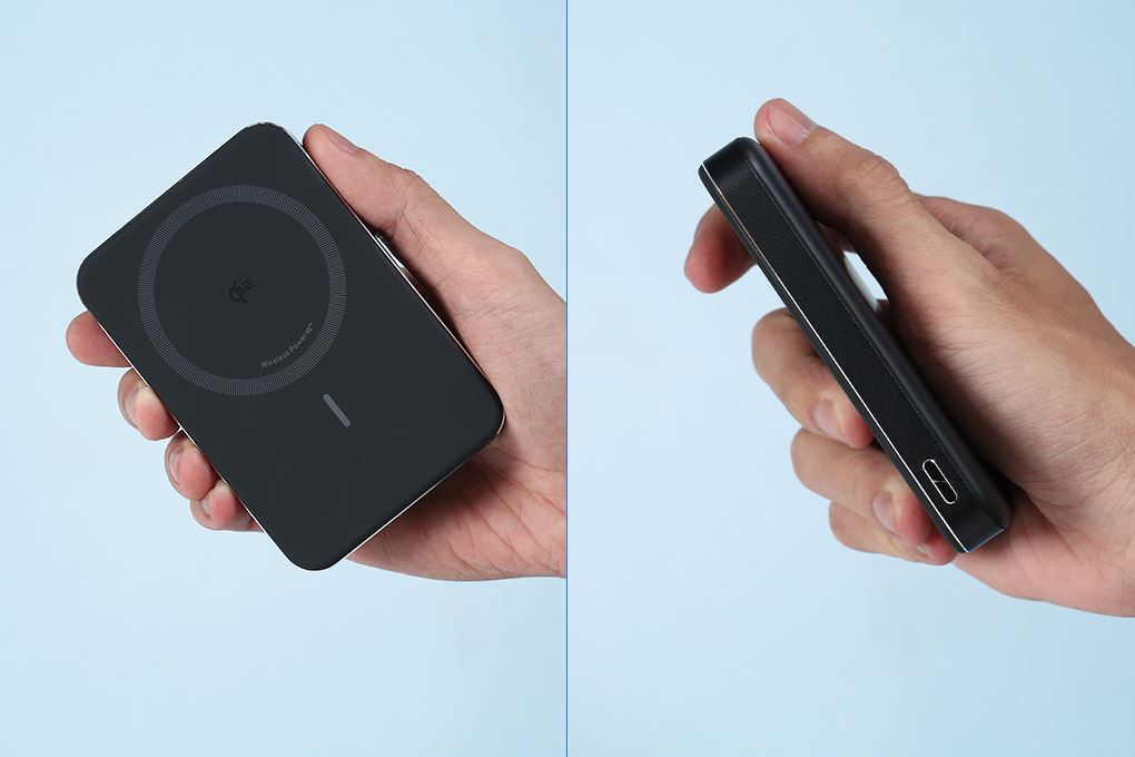 Pin sạc dự phòng Polymer 10000mAh Không dây Magnetic Qi2 Type C PD 30W Anker MagGo A1664 Màu Đen