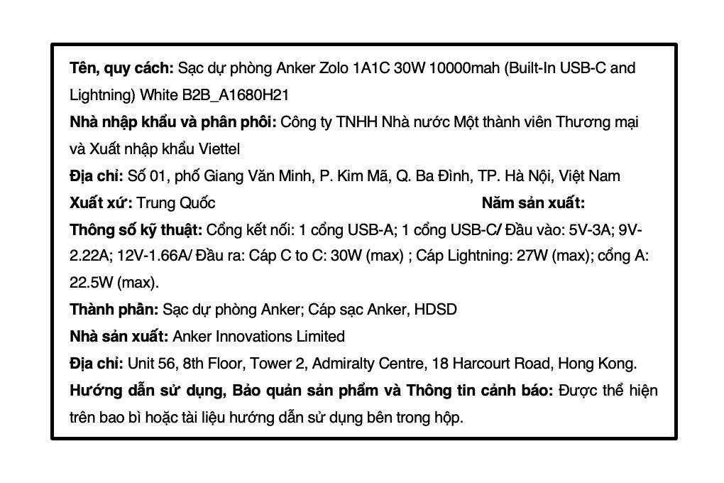 Pin sạc dự phòng Polymer 10000mAh Type C PD QC 3.0 30W Anker Zolo A1680 kèm Cáp Lightning và Type C - 5