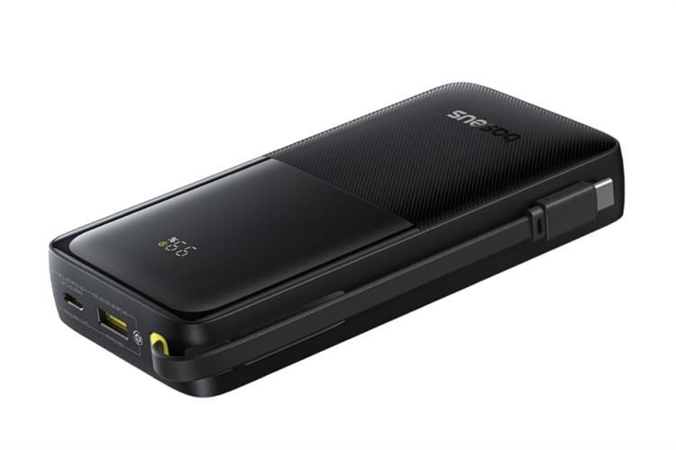 Pin sạc dự phòng Polymer 20000mAh Type C PD QC 3.0 20W Baseus Bipow 2 PPBD2-2W20 kèm Cáp Dây Rút Type C Màu Đen