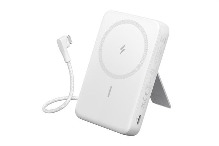 Pin sạc dự phòng Polymer 10000mAh Không dây Magnetic Type C PD 30W Anker Zolo A1685 kèm Cáp Type C Màu Trắng
