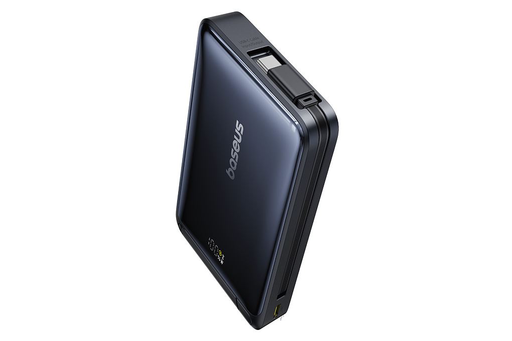 Pin sạc dự phòng 10000mAh Không dây Magnetic Qi2 Type C PD 45W Baseus Nomos PPNMS-1030SC kèm Cáp Type C Màu Đen