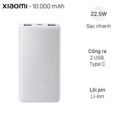 Pin sạc dự phòng 10000mAh Type C PD QC 3.0 22.5W Xiaomi Lite P16ZM