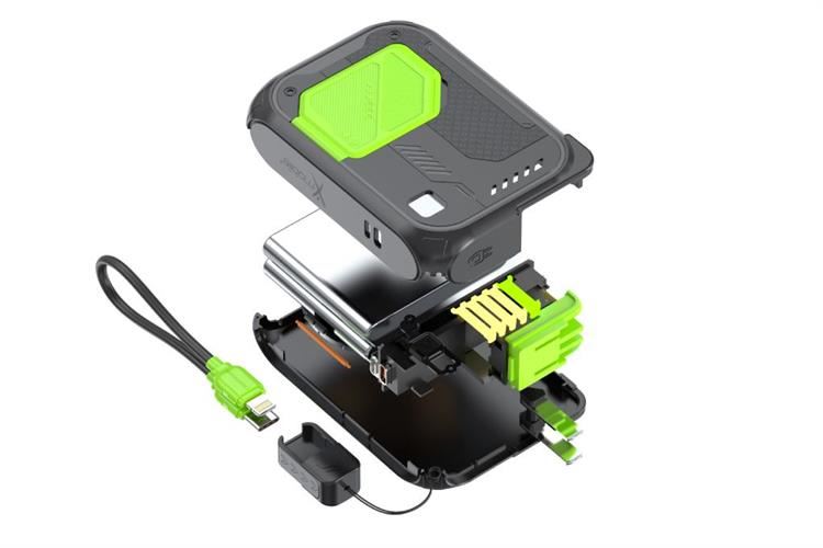 Pin sạc dự phòng Polymer 10.000mAh 3 in 1 Magnetic Type C PD QC 3.0 22.5W Xmobile DX367 tích hợp Adapter sạc Màu Đen