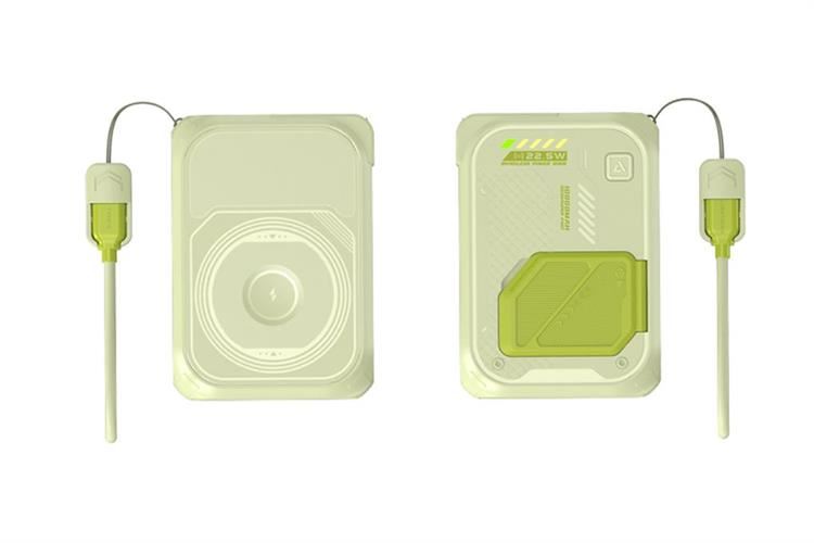 Pin sạc dự phòng Polymer 10.000mAh 3 in 1 Magnetic Type C PD QC 3.0 22.5W Xmobile DX367 tích hợp Adapter sạc Màu Xanh lá