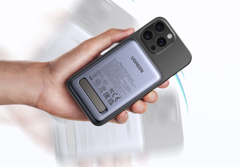 Pin sạc dự phòng Polymer 10000mAh Không dây Magnetic Type C PD 20W Ugreen PB562 Màu Xám