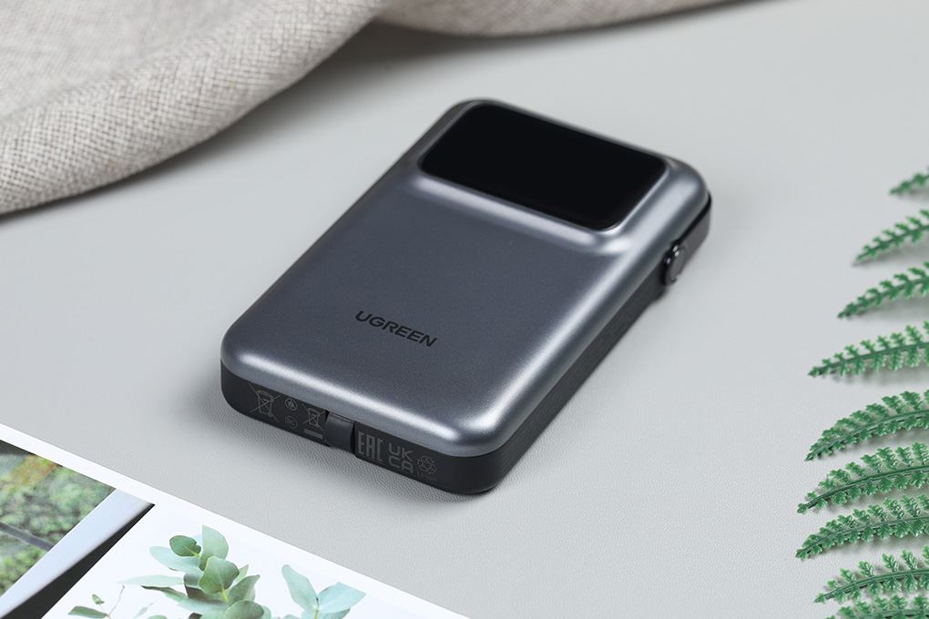 Pin sạc dự phòng Polymer 10000mAh Type C PD QC 3.0 30W Ugreen Uno PB511 kèm Cáp Type C Màu Xám