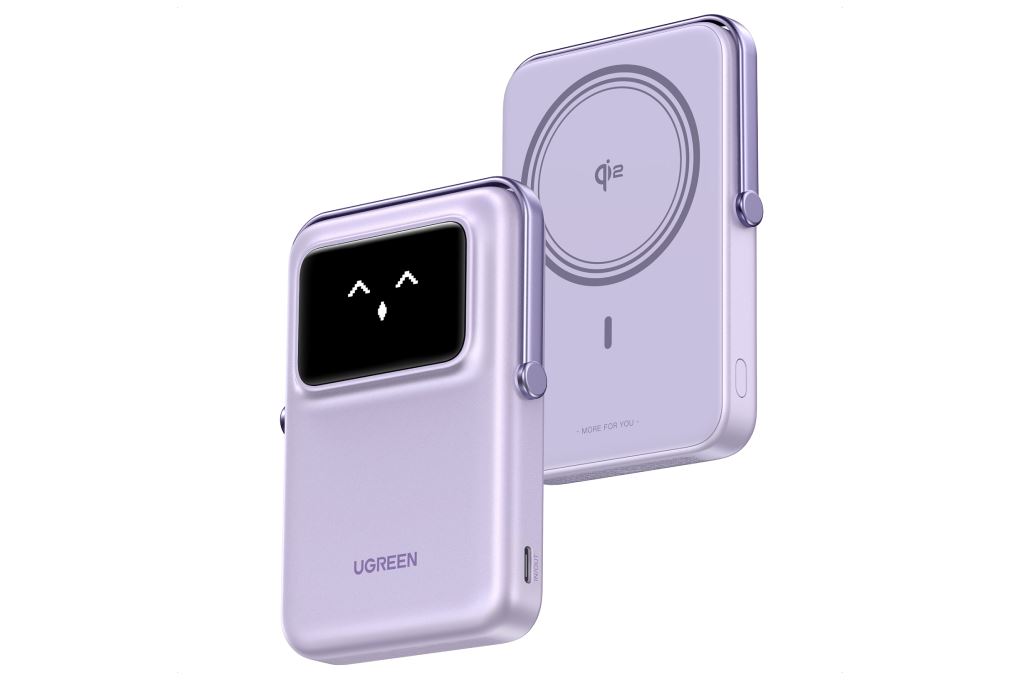 Pin sạc dự phòng Polymer 10000mAh Không dây Magnetic Qi2 Type C PD 20W Ugreen Uno PB764 Màu Tím