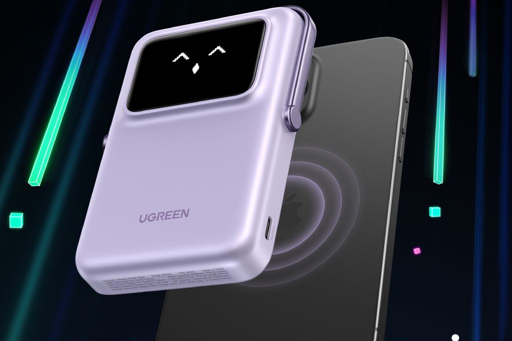 Pin sạc dự phòng Polymer 10000mAh Không dây Magnetic Qi2 Type C PD 20W Ugreen Uno PB764 Màu Tím