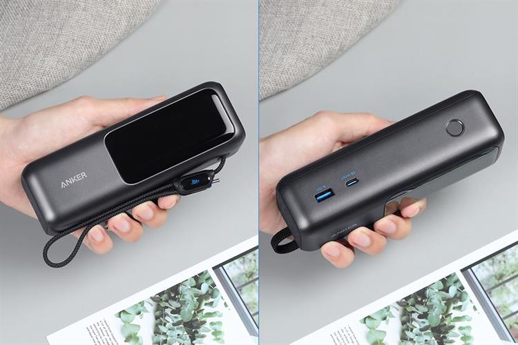 Pin sạc dự phòng 25000mAh Type C PD QC 3.0 165W Anker Zolo A1695 kèm cáp dây rút Type C Màu Đen