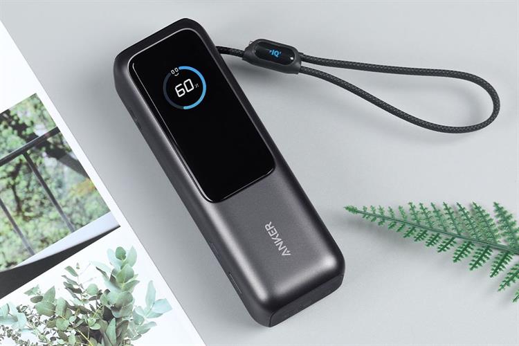 Pin sạc dự phòng 25000mAh Type C PD QC 3.0 165W Anker Zolo A1695 kèm cáp dây rút Type C Màu Đen