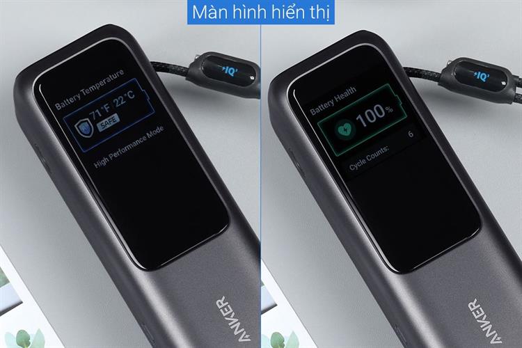 Pin sạc dự phòng 25000mAh Type C PD QC 3.0 165W Anker Zolo A1695 kèm cáp dây rút Type C Màu Đen