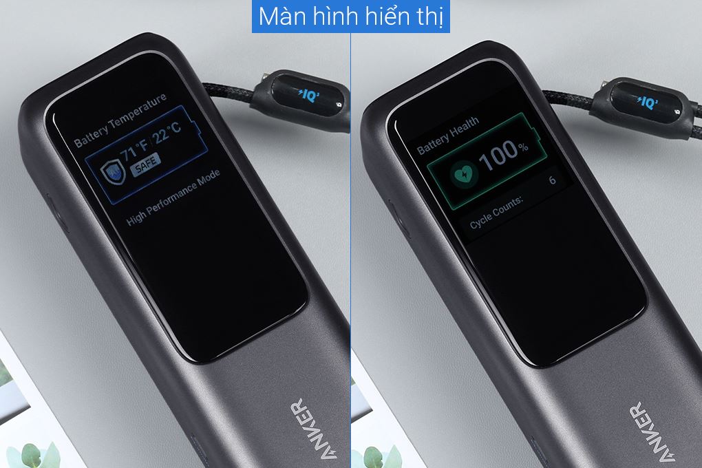 Pin sạc dự phòng 25000mAh Type C PD QC 3.0 165W Anker Zolo A1695 kèm cáp dây rút Type C Màu Đen