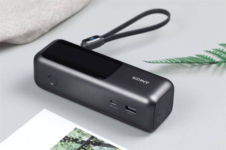 Pin sạc dự phòng 25000mAh Type C PD QC 3.0 165W Anker Zolo A1695 kèm cáp dây rút Type C Màu Đen