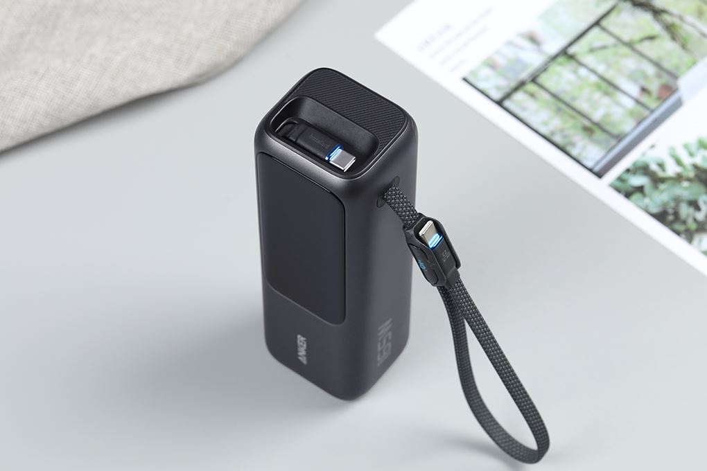Pin sạc dự phòng 25000mAh Type C PD QC 3.0 165W Anker Zolo A1695 kèm cáp dây rút Type C Màu Đen