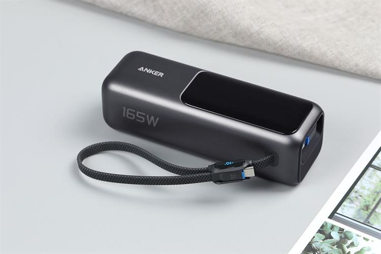 Pin sạc dự phòng 25000mAh Type C PD QC 3.0 165W Anker Zolo A1695 kèm cáp dây rút Type C Màu Đen