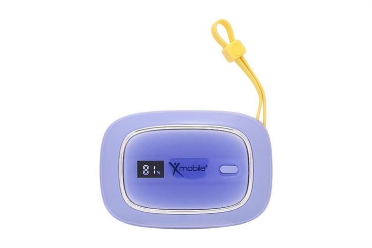 Pin sạc dự phòng 10000mAh Type C PD 22.5W Xmobile NeoMice GN-82 kèm Cáp Lightning và Type C Màu Tím