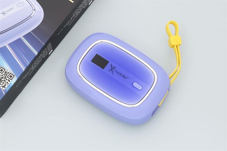 Pin sạc dự phòng 10000mAh Type C PD 22.5W Xmobile NeoMice GN-82 kèm Cáp Lightning và Type C Màu Tím