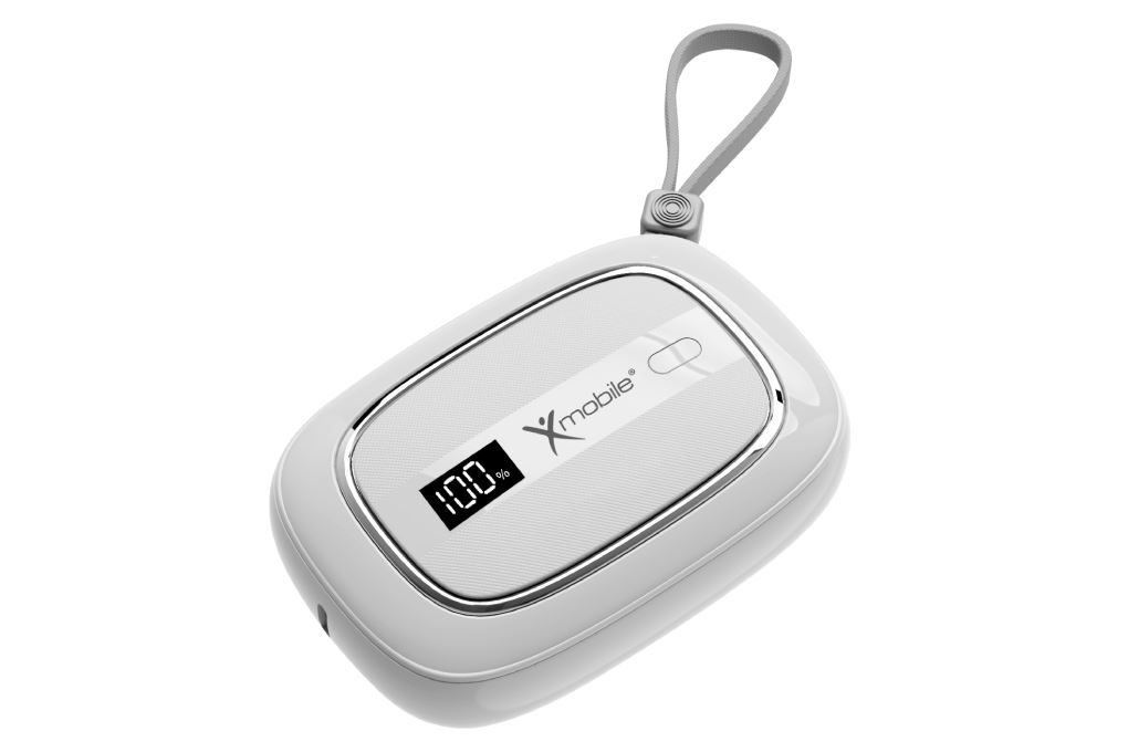 Pin sạc dự phòng 10000mAh Type C PD 22.5W Xmobile NeoMice GN-82 kèm Cáp Lightning và Type C Màu Trắng